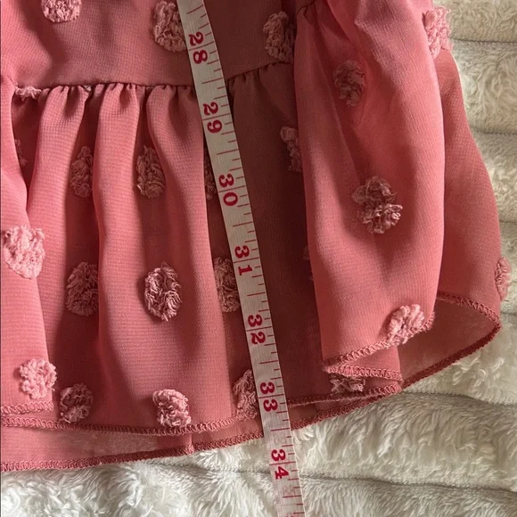 Dusty Rose Swiss Dot Ruffle Dress Size Small - Picture 8 of 8